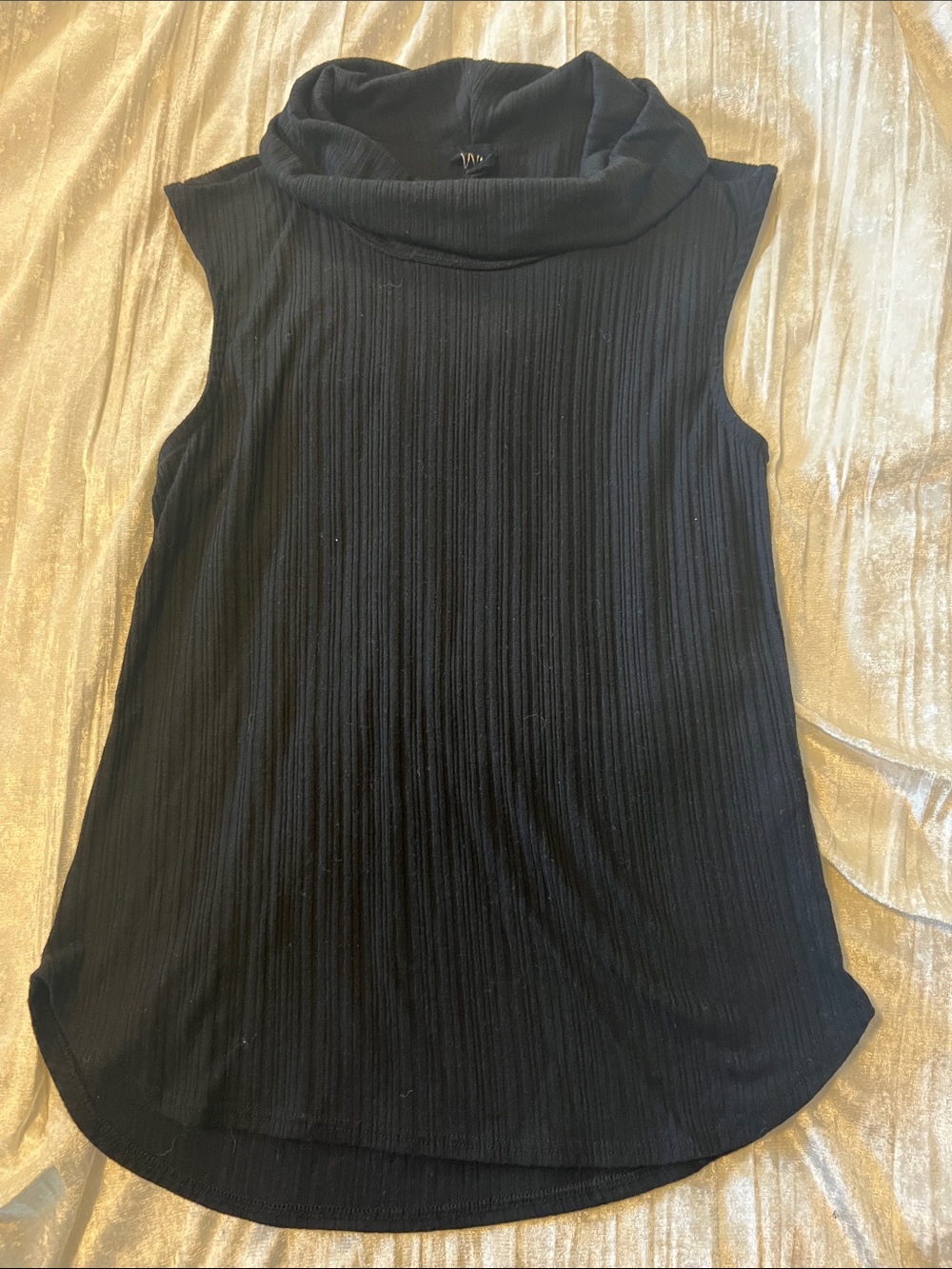 W5 Black Sleeveless Cowl Neck Camisole
